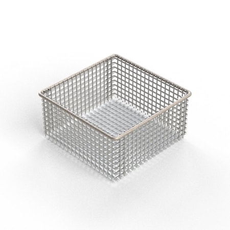 Anysizebasket Light Duty Basket: 6Lx6Wx3H, 304 SS, No Handles, Mesh: 2 x .063 FLB-060060030-N02S